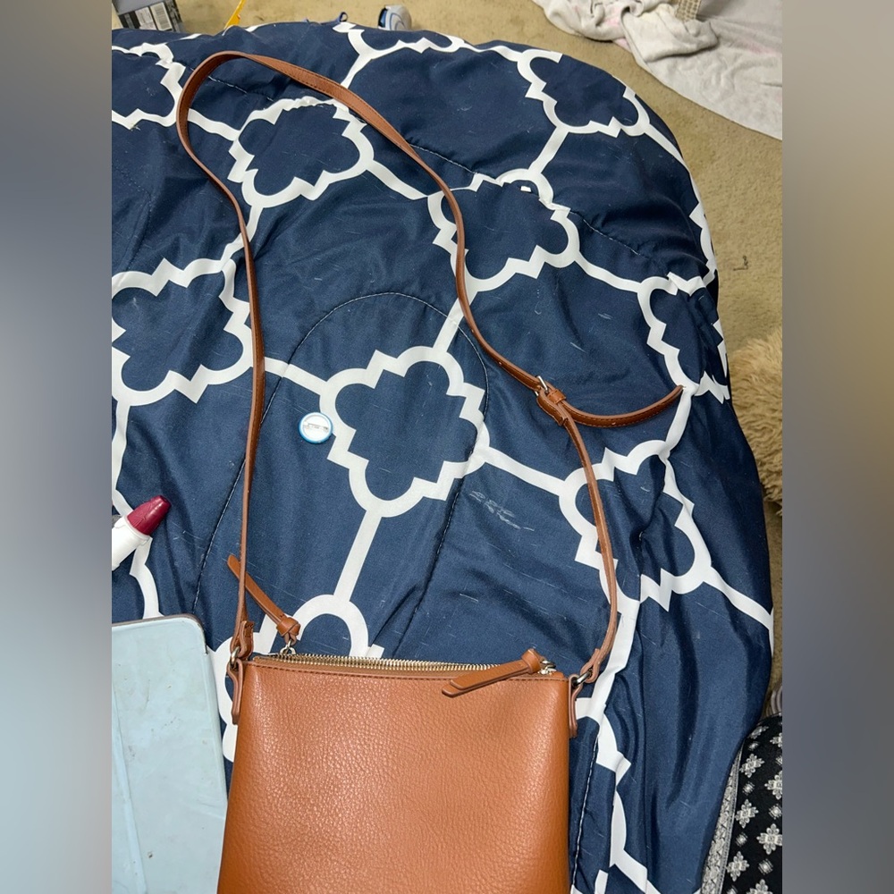 Brown long shoulder purse